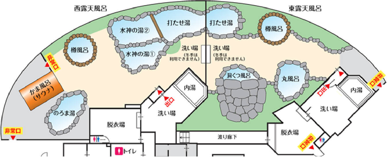 露天風呂と内湯