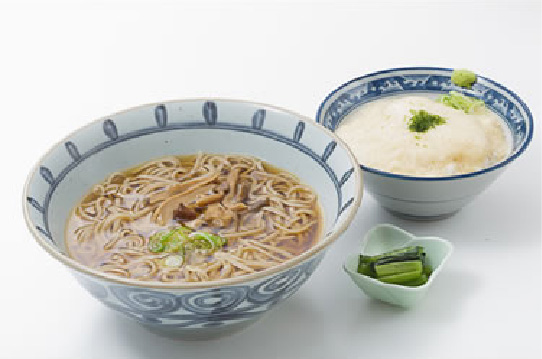 とろろ飯ときのこそば