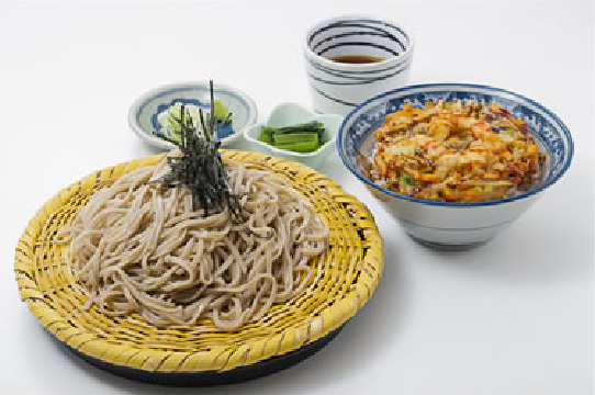 ざるそばとミニかき揚丼